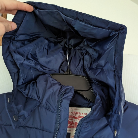 LEVI'S red white and blue colorblock puffer coat youth 10/12 - Picture 5 of 10